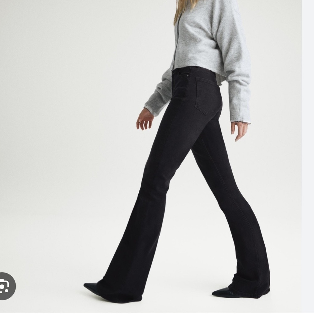 Bershka Black Jean women flare legs 10 casual festival rodeo Y2K retro gothic